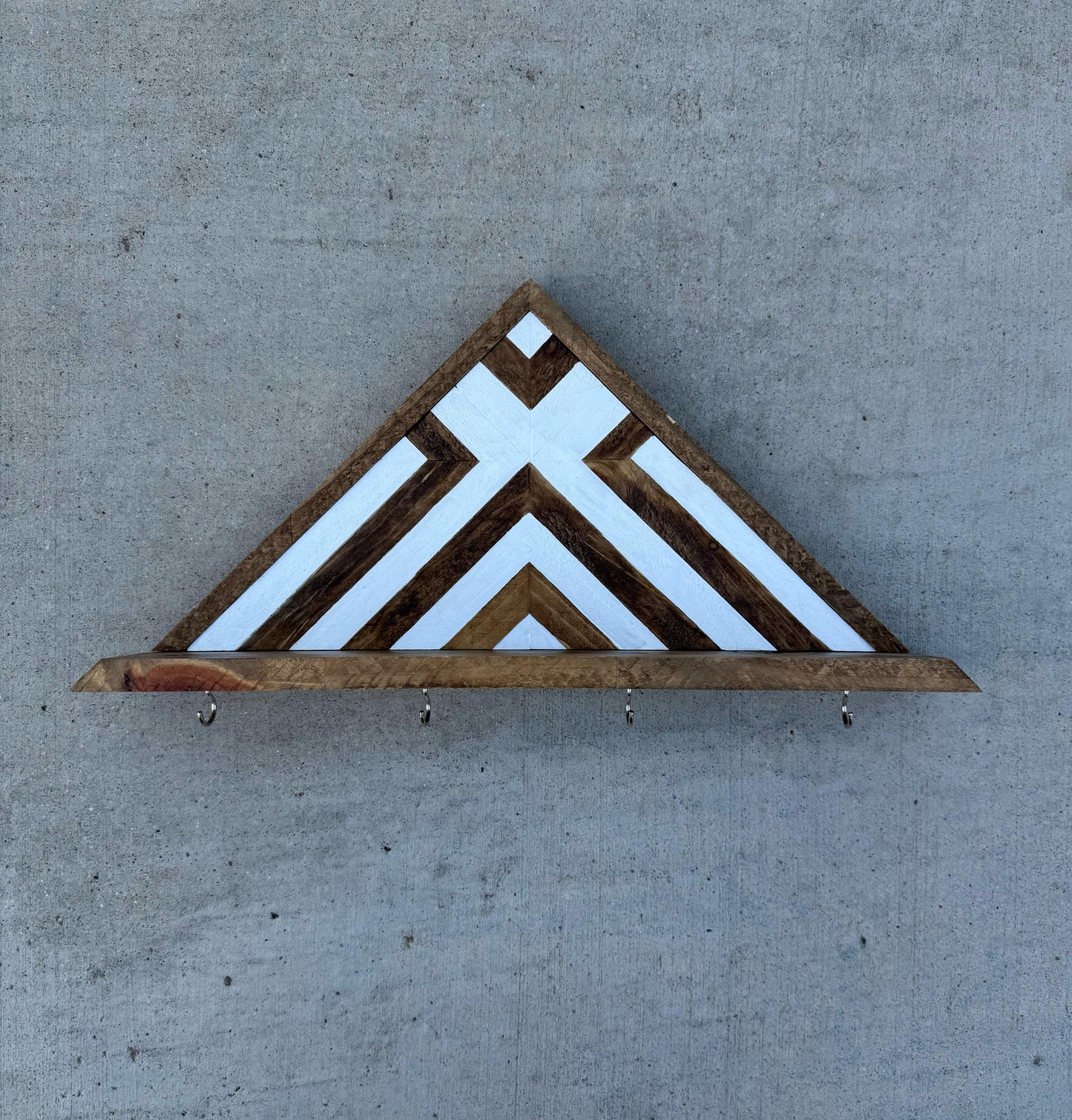 Personalized Wooden Key Holder, Custom Family Key Hanger, Wood Key Rack, Wooden Hooks, Decorative Wall Coat Hooks, Wall Mount, Geometric