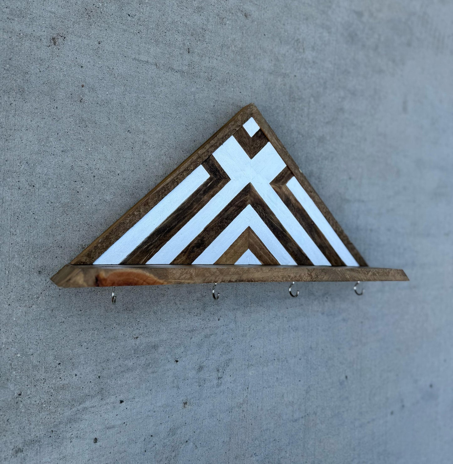 Personalized Wooden Key Holder, Custom Family Key Hanger, Wood Key Rack, Wooden Hooks, Decorative Wall Coat Hooks, Wall Mount, Geometric