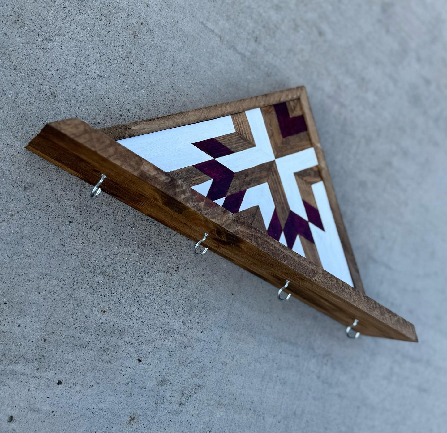 Personalized Wooden Key Holder, Custom Family Key Hanger, Wood Key Rack, Wooden Hooks, Decorative Wall Coat Hooks, Wall Mount, Geometric