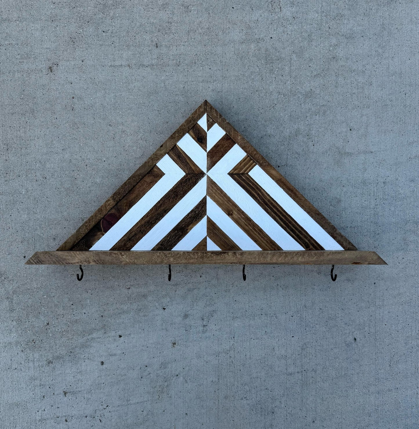 Personalized Wooden Key Holder, Custom Family Key Hanger, Wood Key Rack, Wooden Hooks, Decorative Wall Coat Hooks, Wall Mount, Geometric