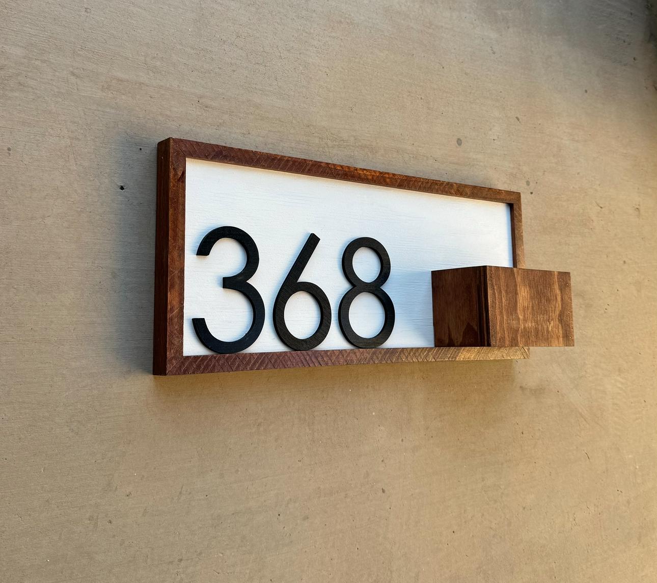 House Number Planter Sign , Vertical Address Numbers, House Number Plaque, Modern Address Sign, Wooden Address Plaque, Custom Address Sign