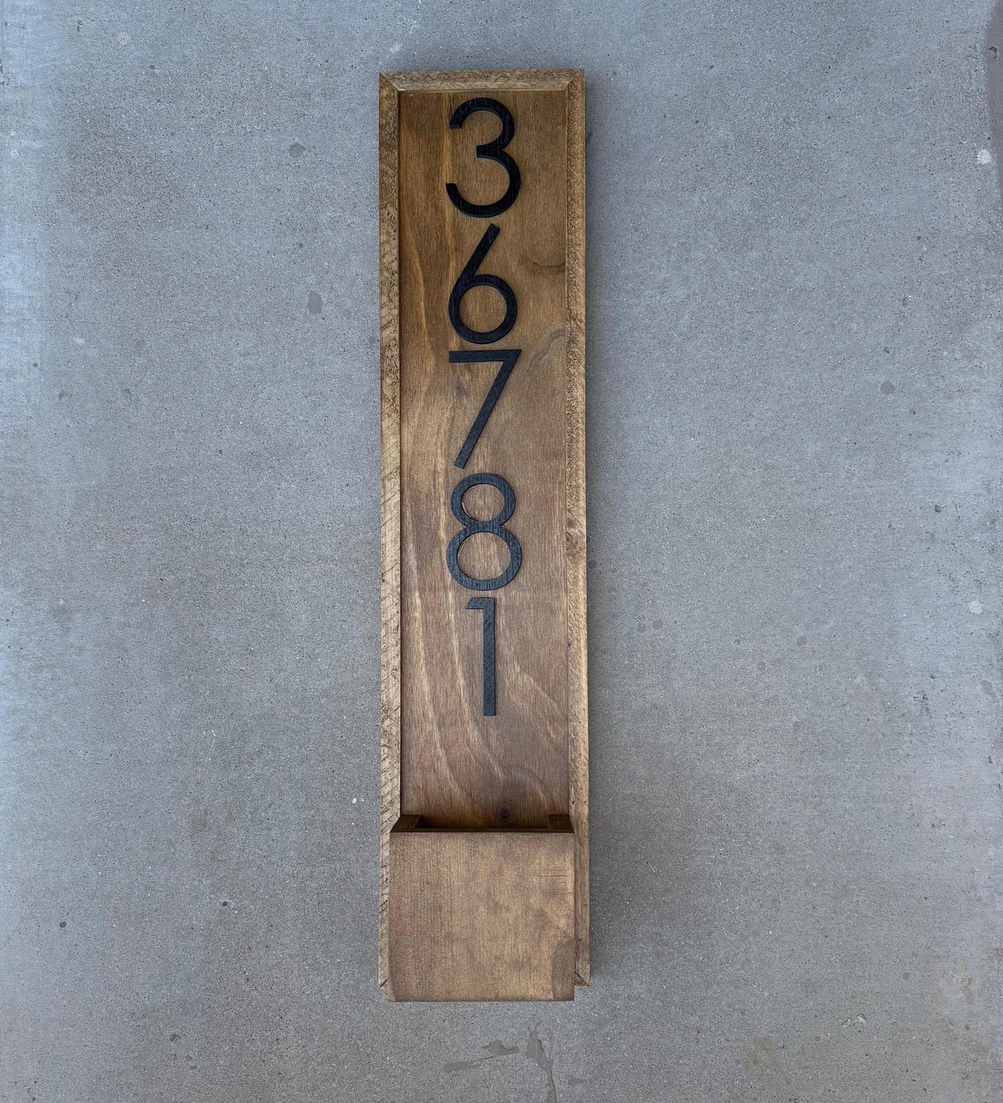 House Number Planter Sign , Vertical Address Numbers, House Number Plaque, Modern Address Sign, Wooden Address Plaque, Custom Address Sign