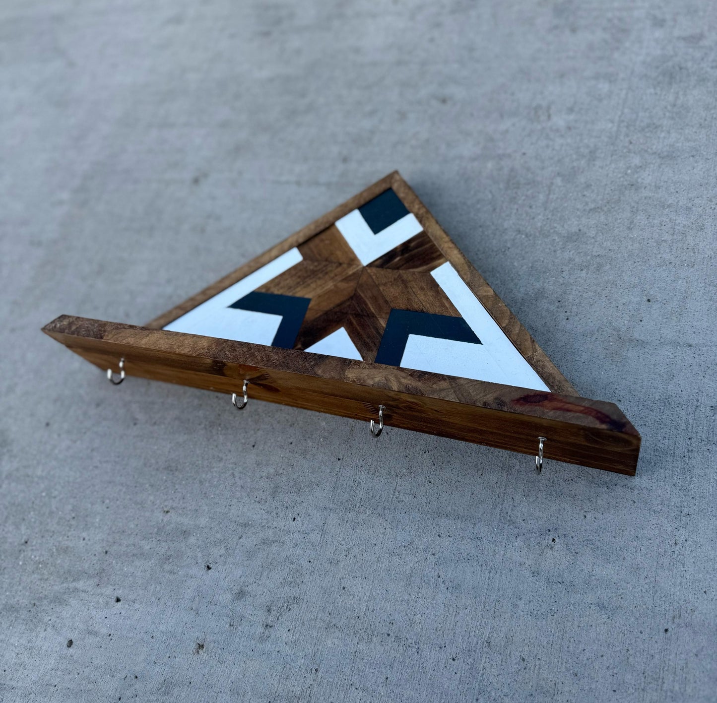 Personalized Wooden Key Holder, Custom Family Key Hanger, Wood Key Rack, Wooden Hooks, Decorative Wall Coat Hooks, Wall Mount, Geometric