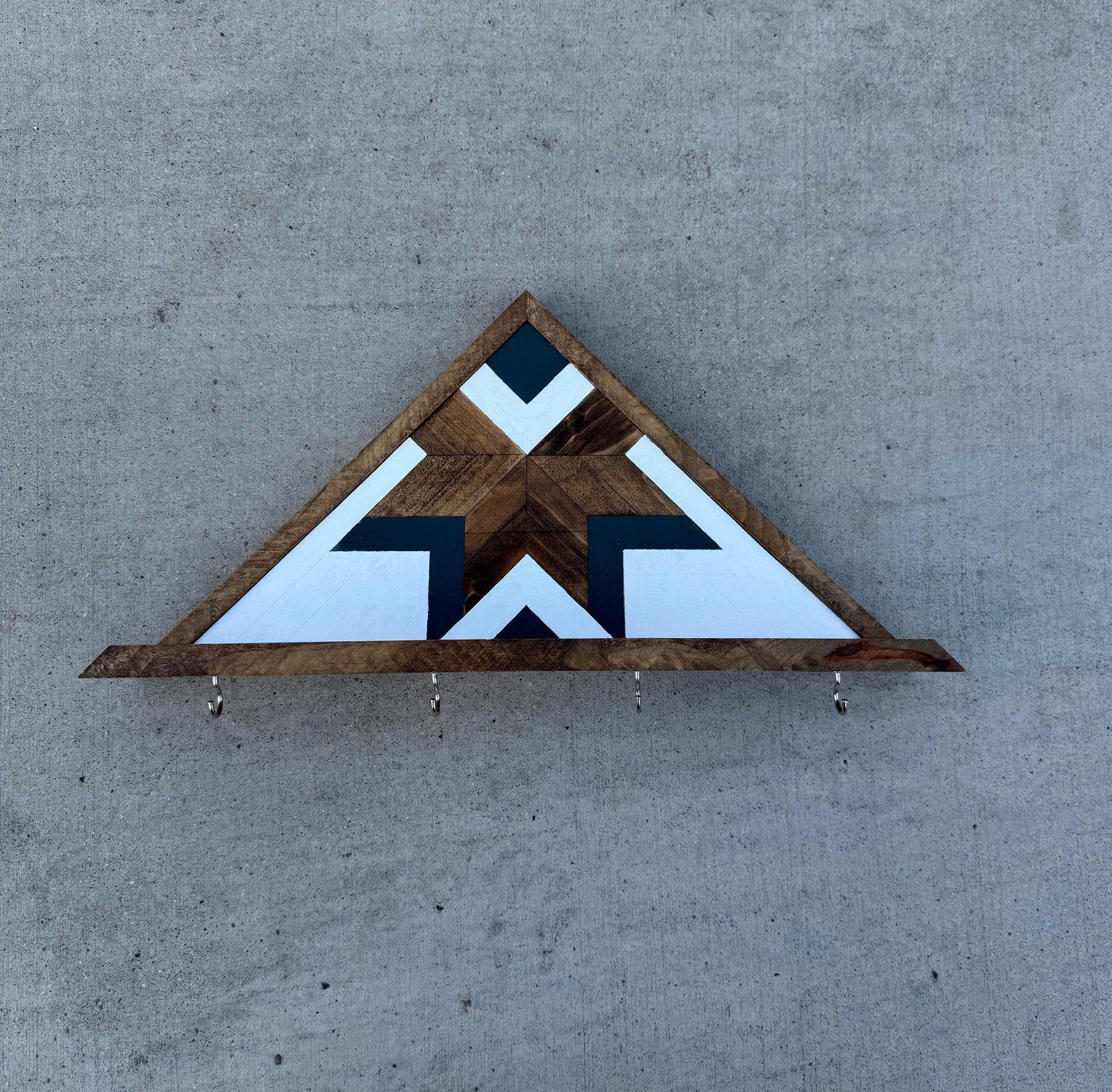 Personalized Wooden Key Holder, Custom Family Key Hanger, Wood Key Rack, Wooden Hooks, Decorative Wall Coat Hooks, Wall Mount, Geometric