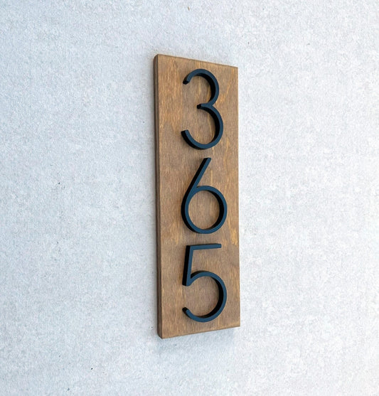 House Number Plaque, Modern Address Numbers, Farmhouse Sign, Housewarming Gift, Vertical House Number Sign, House Numbers, Personalized Gift