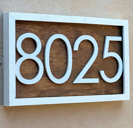 Address Number Sign, House Number Plaque, Horizontal House Number Sign, House Numbers, Personalized Sign, Housewarming Gift, Wood Sign