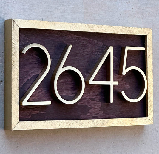Address Number Sign, House Number Plaque, Horizontal House Number Sign, House Numbers, Personalized Sign, Housewarming Gift, Wood Sign
