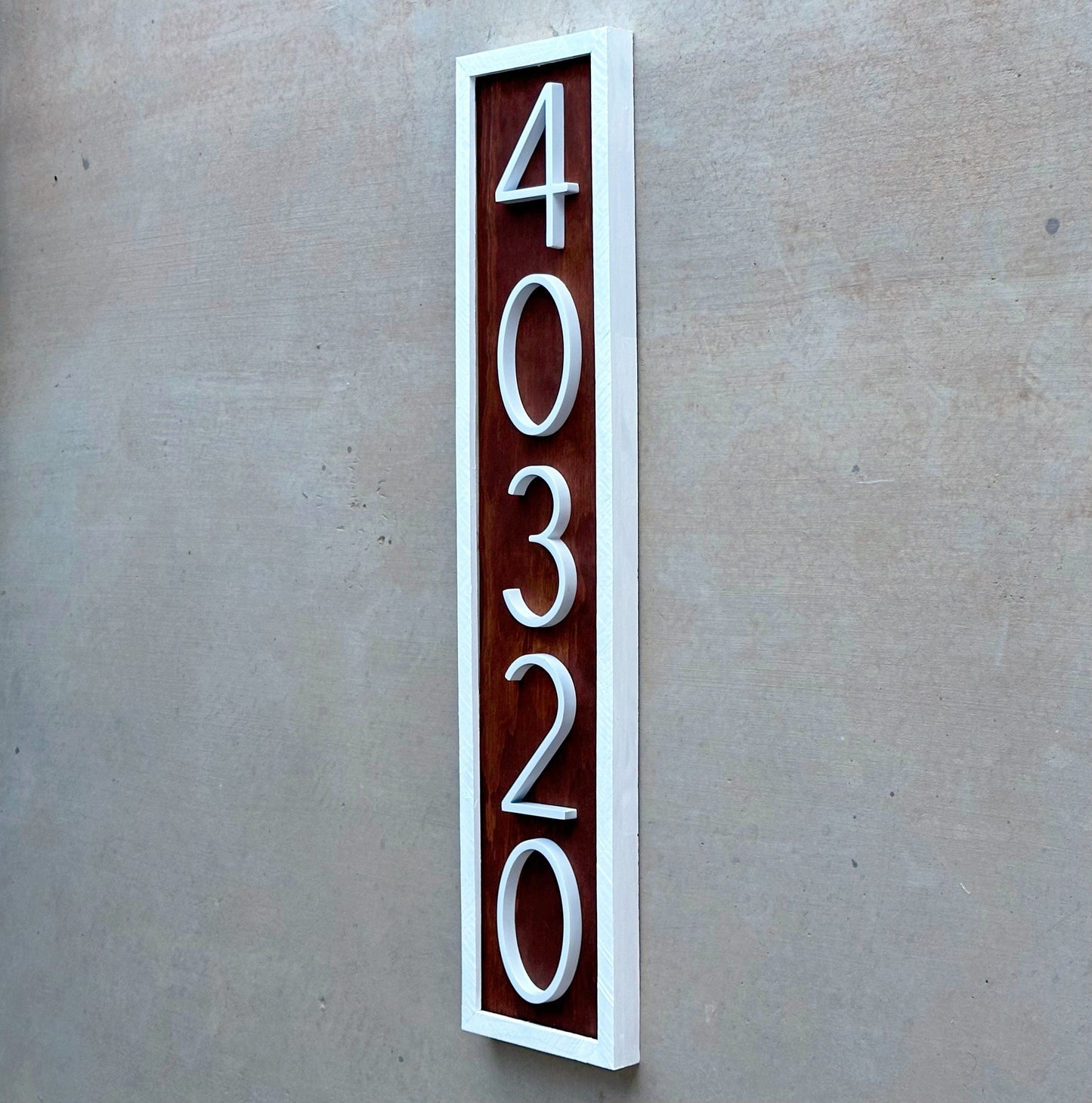 House Number Sign, Vertical Address Numbers, House Number Plaque, Modern Address Sign, Wooden Address Plaque, Custom Address Sign