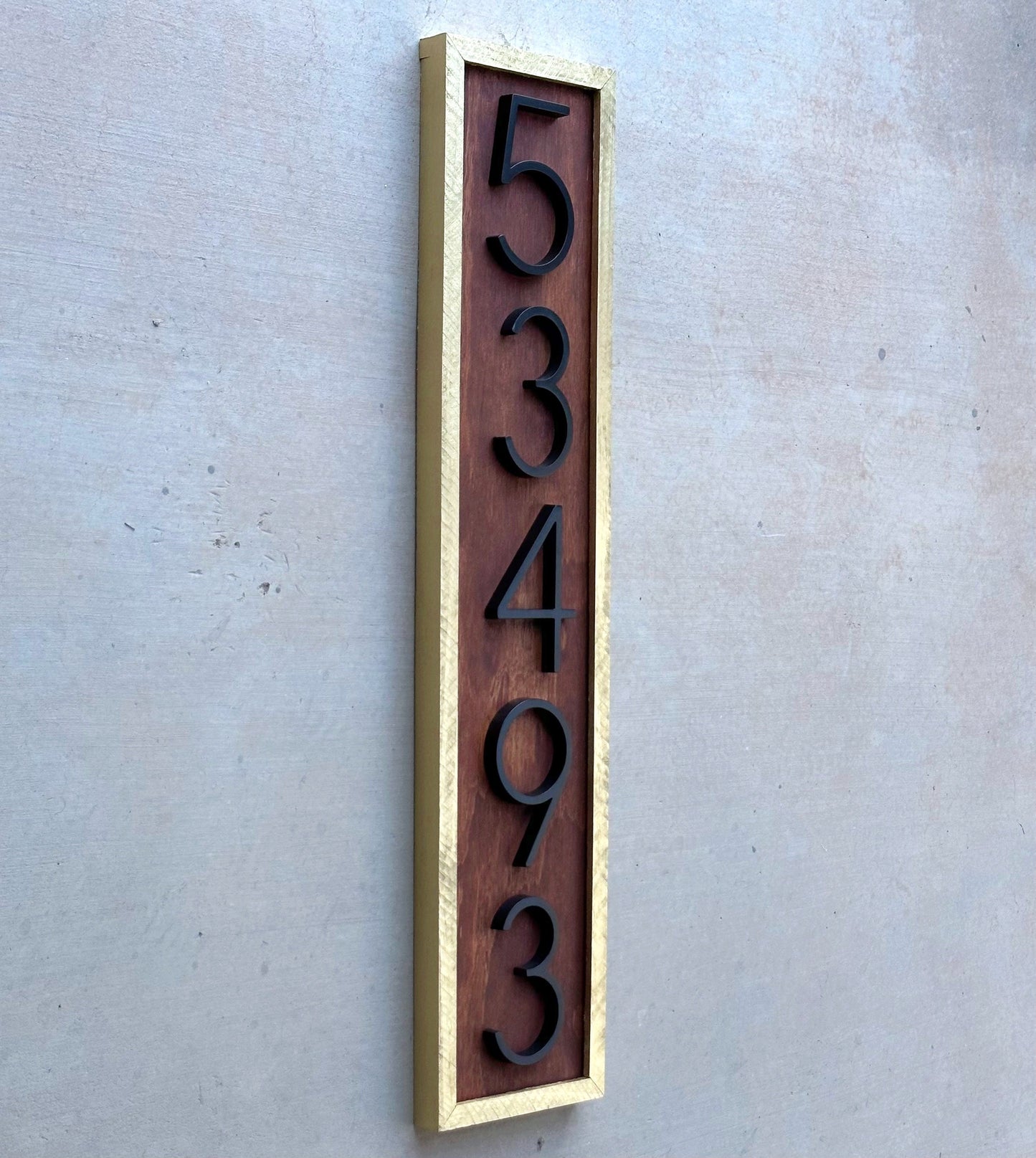 House Number Sign, Vertical Address Numbers, House Number Plaque, Modern Address Sign, Wooden Address Plaque, Custom Address Sign