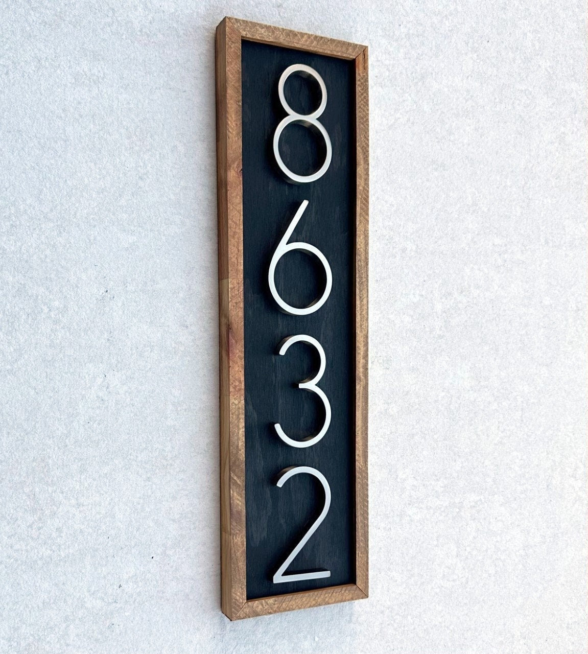 House Number Sign, Vertical Address Numbers, House Number Plaque, Modern Address Sign, Wooden Address Plaque, Custom Address Sign