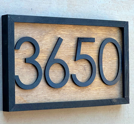 Address Number Sign, House Number Plaque, Horizontal House Number Sign, House Numbers, Personalized Sign, Housewarming Gift, Wood Sign