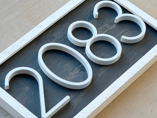House Number Sign, House Number Plaque, Horizontal House Number Sign, House Numbers, Personalized Sign, Housewarming Gift, Wood Sign