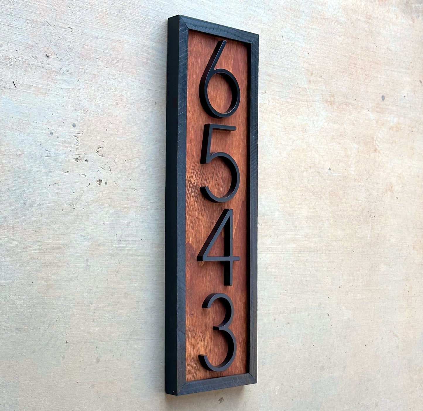House Number Sign, Vertical Address Numbers, House Number Plaque, Modern Address Sign, Wooden Address Plaque, Custom Address Sign