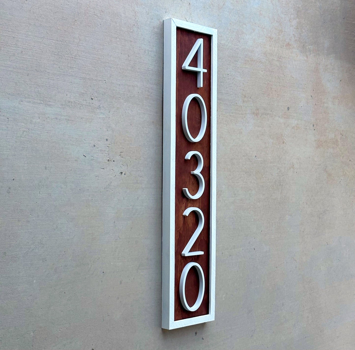 House Number Sign, Vertical Address Numbers, House Number Plaque, Modern Address Sign, Wooden Address Plaque, Custom Address Sign