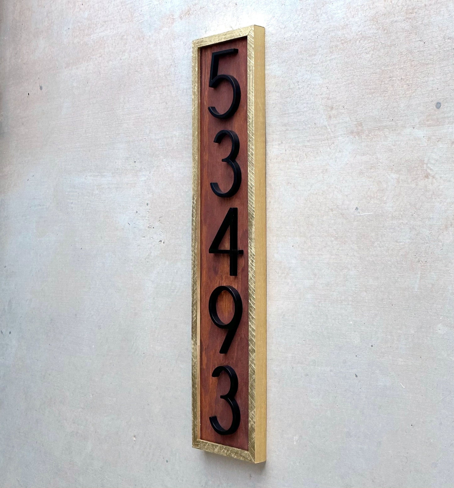 House Number Sign, Vertical Address Numbers, House Number Plaque, Modern Address Sign, Wooden Address Plaque, Custom Address Sign