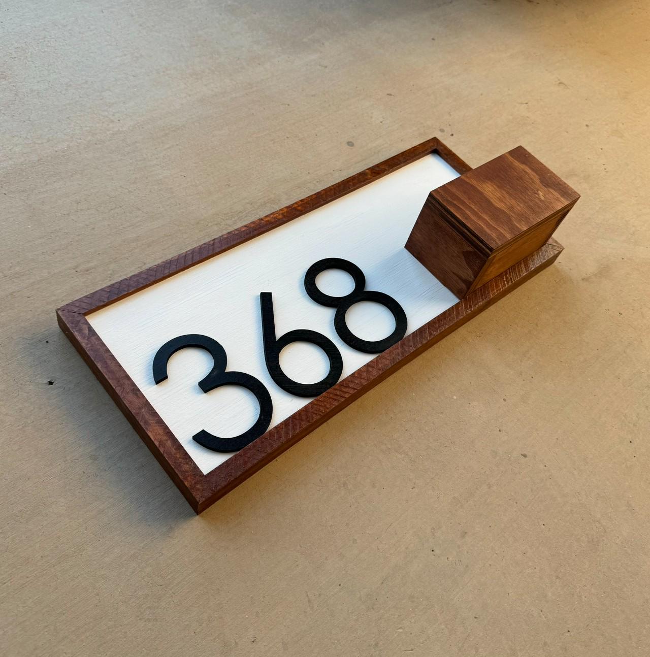 House Number Planter Sign , Vertical Address Numbers, House Number Plaque, Modern Address Sign, Wooden Address Plaque, Custom Address Sign