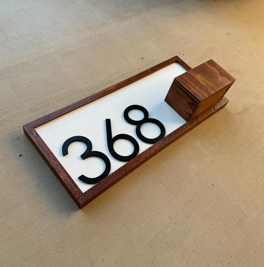 House Number Planter Sign , Vertical Address Numbers, House Number Plaque, Modern Address Sign, Wooden Address Plaque, Custom Address Sign