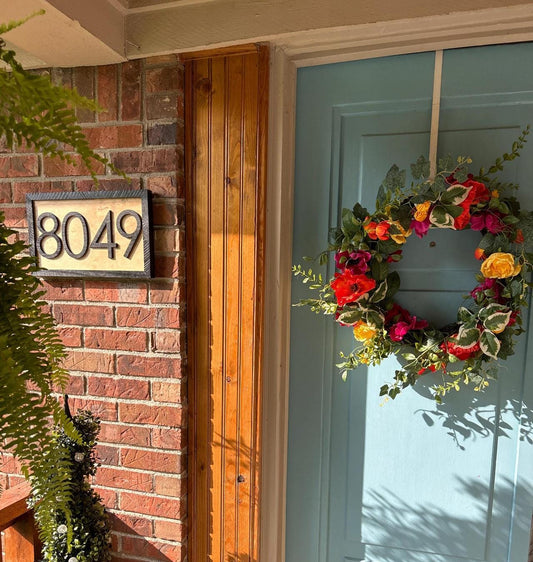 Address Number Sign, House Number Plaque, Horizontal House Number Sign, House Numbers, Personalized Sign, Housewarming Gift, Wood Sign