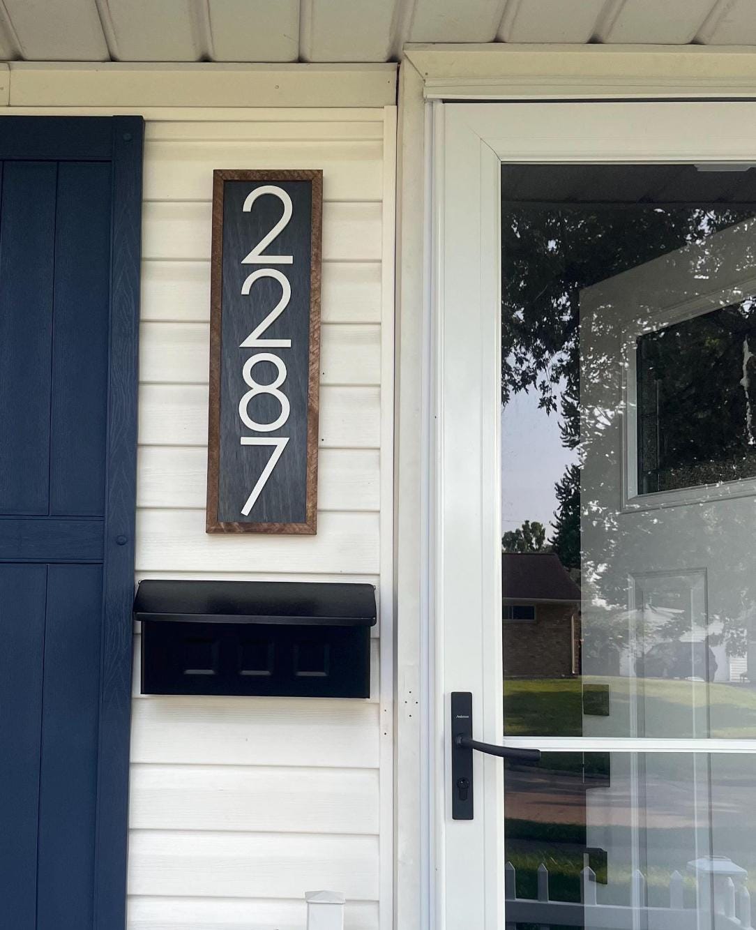 House Number Sign, Vertical Address Numbers, House Number Plaque, Modern Address Sign, Wooden Address Plaque, Custom Address Sign