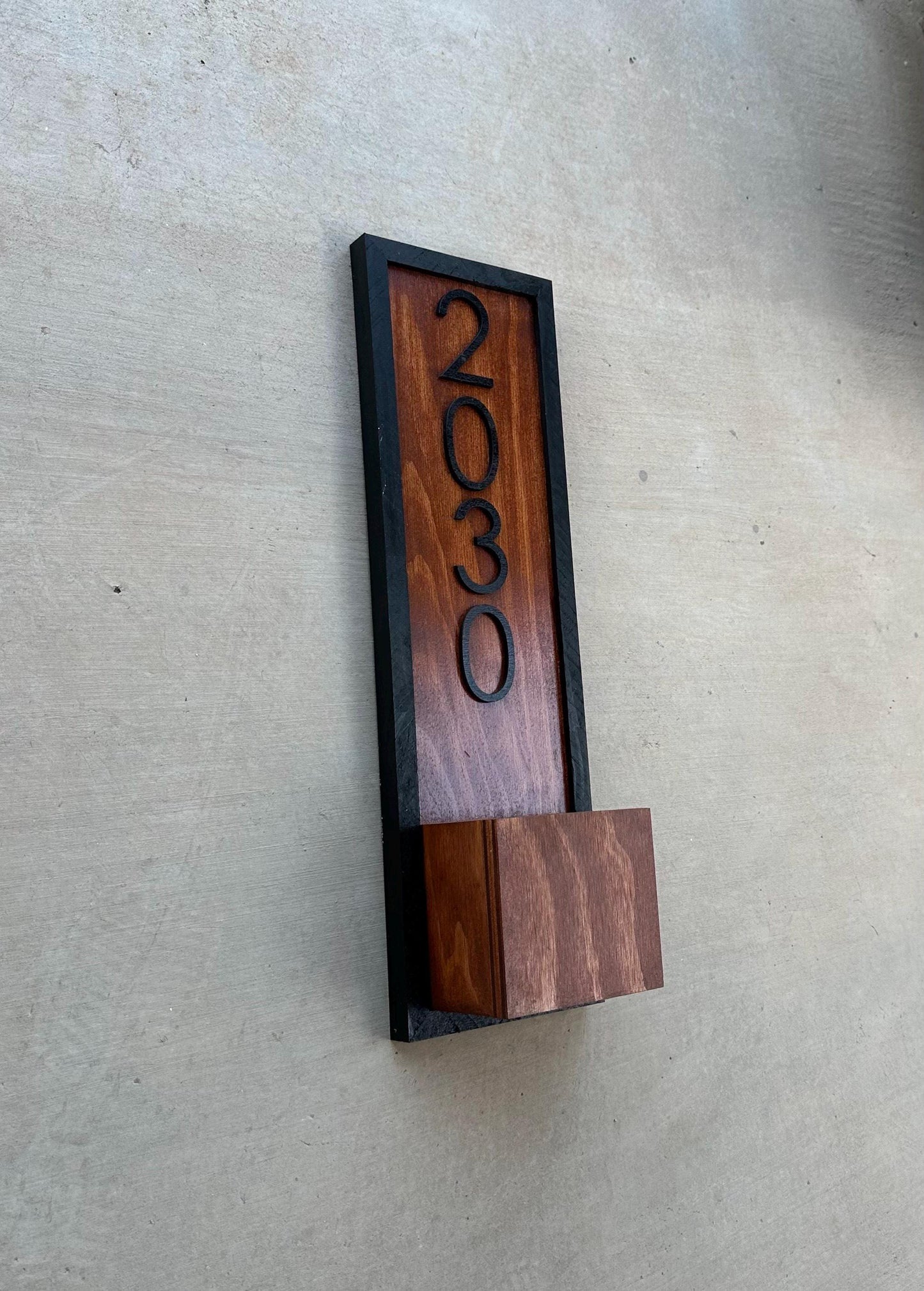 House Number Planter Sign , Vertical Address Numbers, House Number Plaque, Modern Address Sign, Wooden Address Plaque, Custom Address Sign