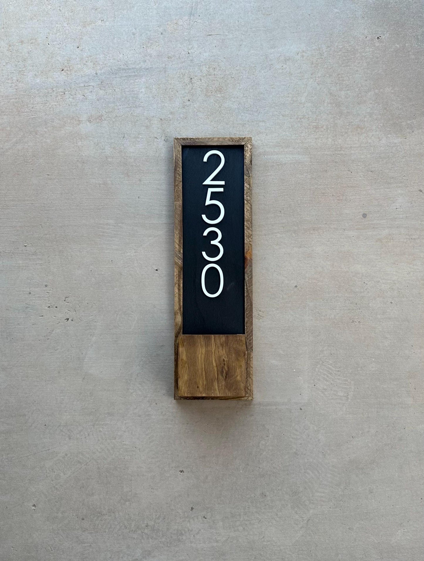 House Number Planter Sign , Vertical Address Numbers, House Number Plaque, Modern Address Sign, Wooden Address Plaque, Custom Address Sign