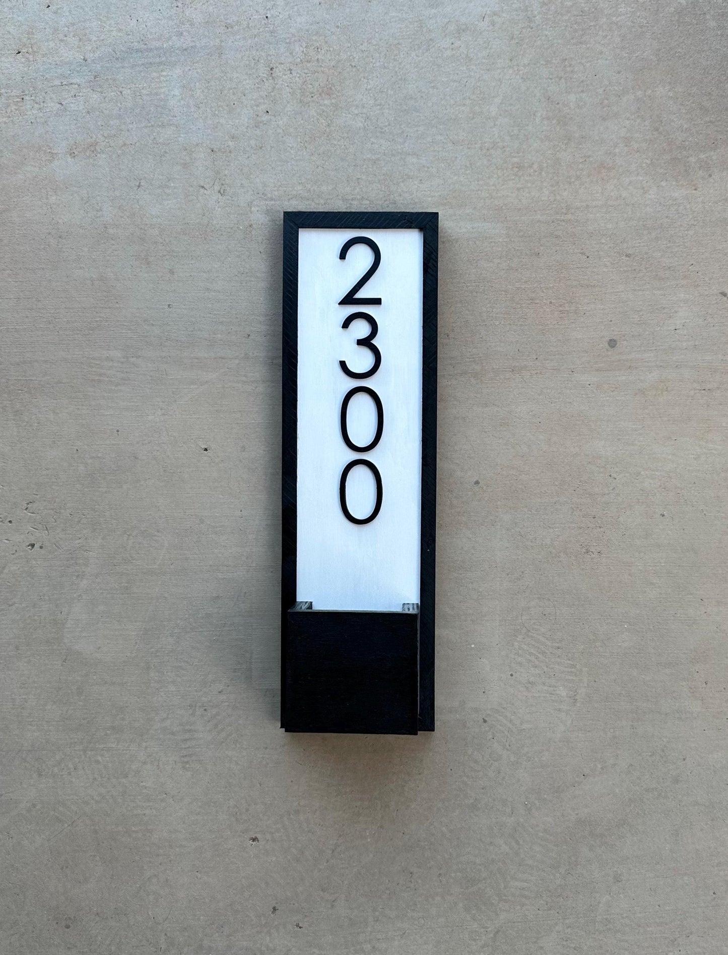 House Number Planter Sign , Vertical Address Numbers, House Number Plaque, Modern Address Sign, Wooden Address Plaque, Custom Address Sign