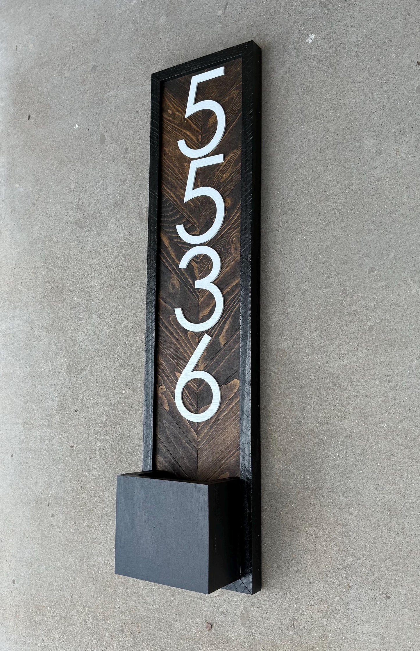 House Number Planter Sign , Vertical Address Numbers, House Number Plaque, Modern Address Sign, Wooden Address Plaque, Custom Address Sign