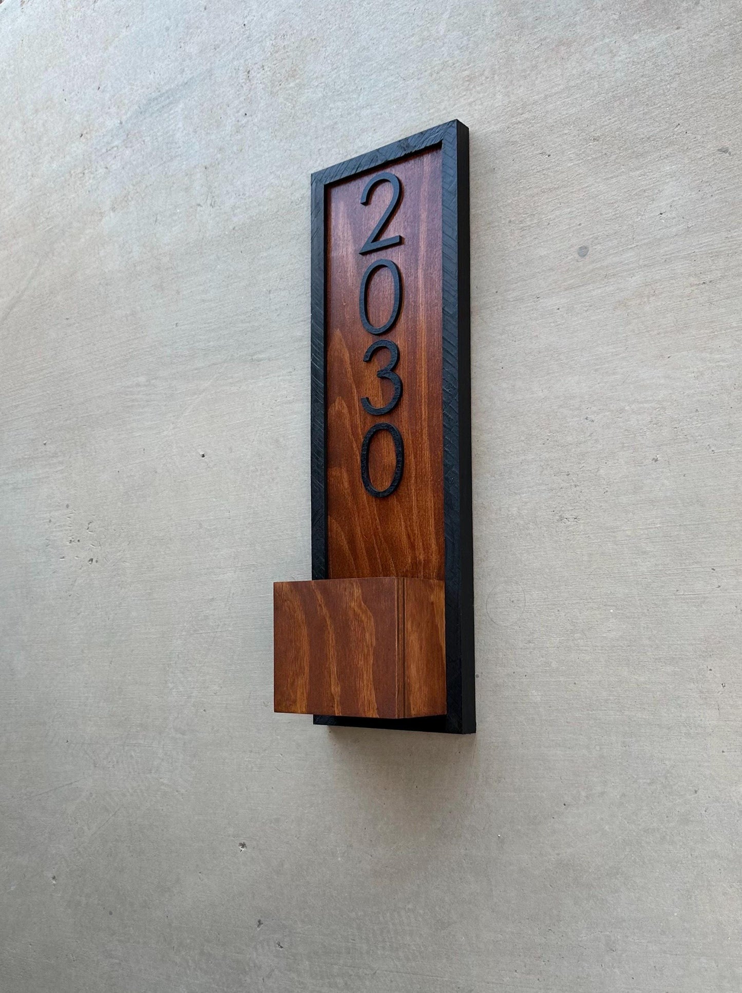 House Number Planter Sign , Vertical Address Numbers, House Number Plaque, Modern Address Sign, Wooden Address Plaque, Custom Address Sign