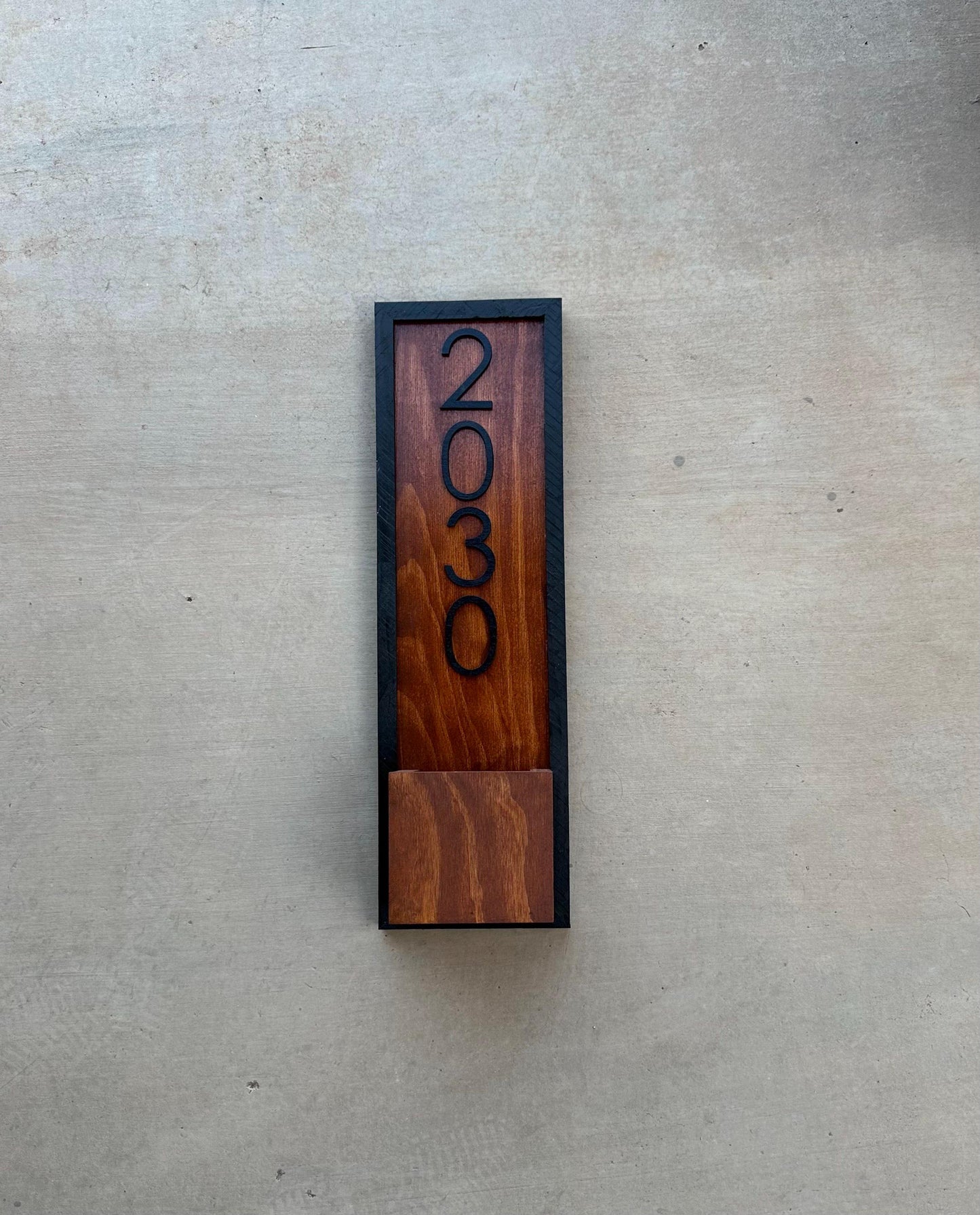 House Number Planter Sign , Vertical Address Numbers, House Number Plaque, Modern Address Sign, Wooden Address Plaque, Custom Address Sign