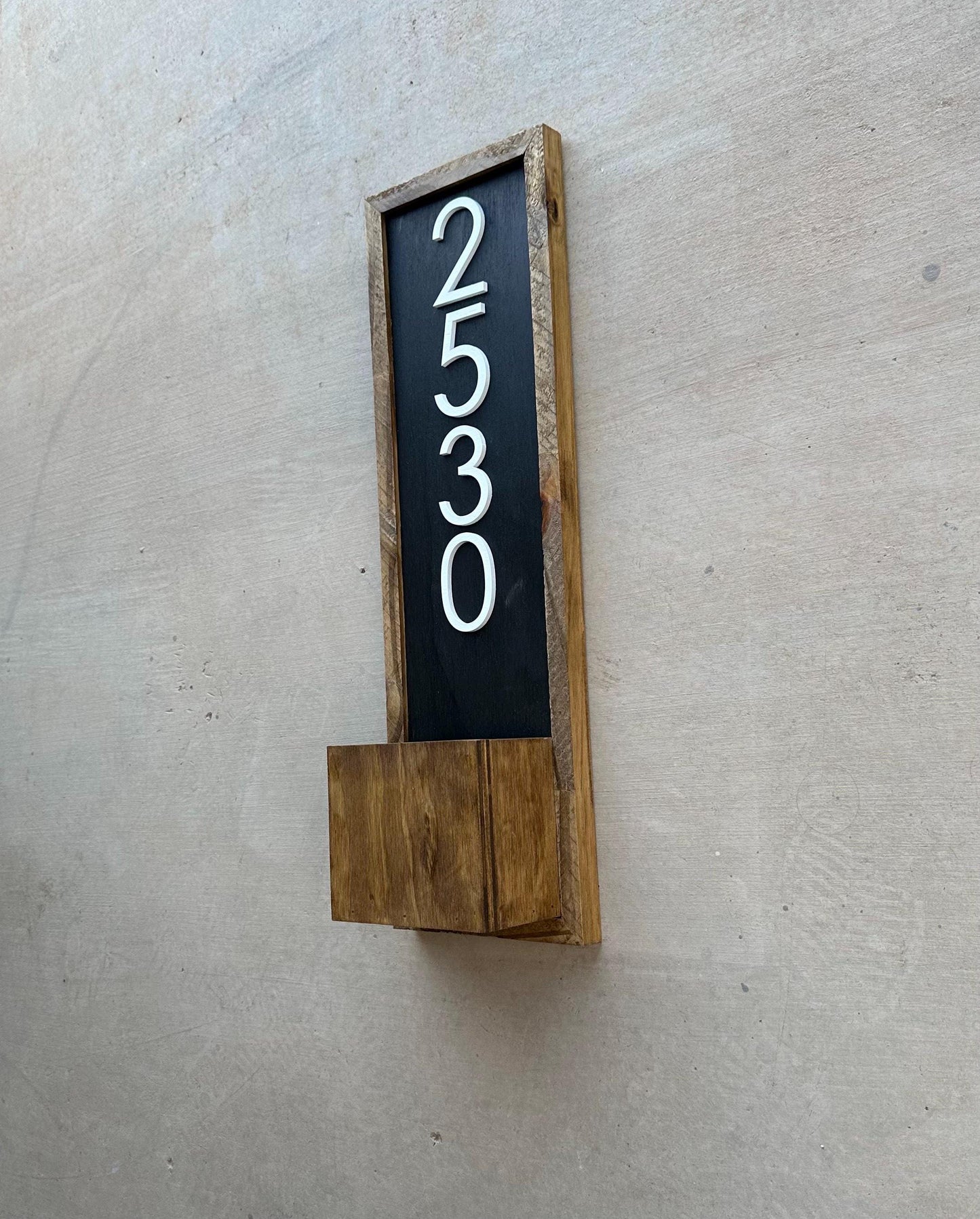 House Number Planter Sign , Vertical Address Numbers, House Number Plaque, Modern Address Sign, Wooden Address Plaque, Custom Address Sign