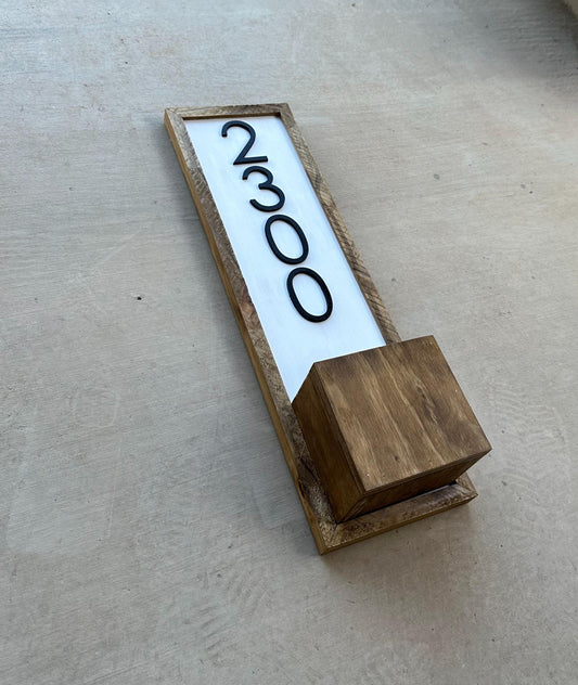 House Number Planter Sign , Vertical Address Numbers, House Number Plaque, Modern Address Sign, Wooden Address Plaque, Custom Address Sign