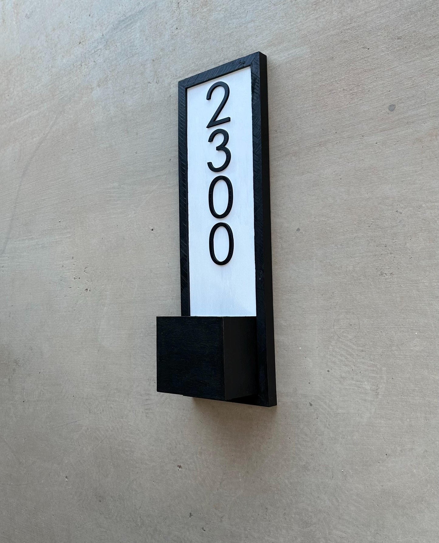 House Number Planter Sign , Vertical Address Numbers, House Number Plaque, Modern Address Sign, Wooden Address Plaque, Custom Address Sign