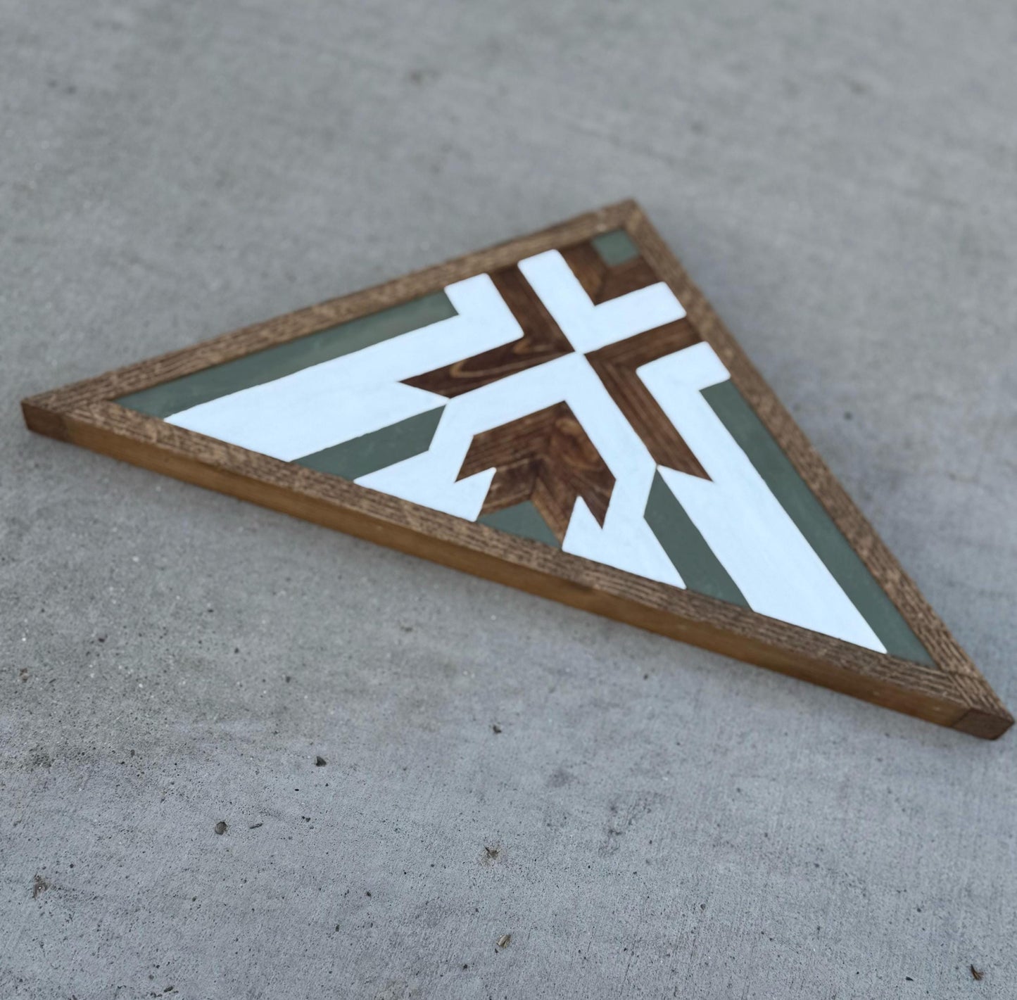 Modern Farmhouse Wood Wall Art/Modern Rustic Wall Hanging/Personalized Wooden Wall Art /Triangle Boho Home Decor/Geometric Design