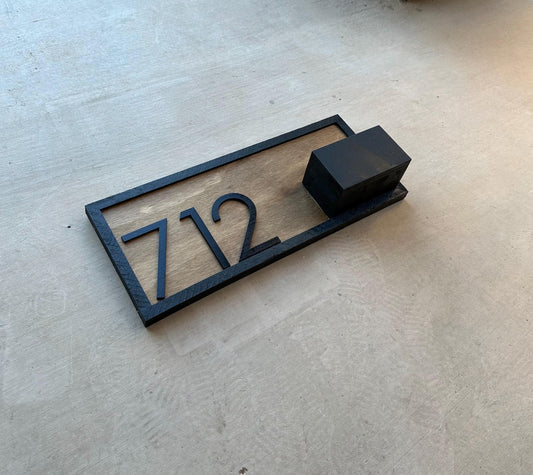 House Number Planter Sign , Vertical Address Numbers, House Number Plaque, Modern Address Sign, Wooden Address Plaque, Custom Address Sign